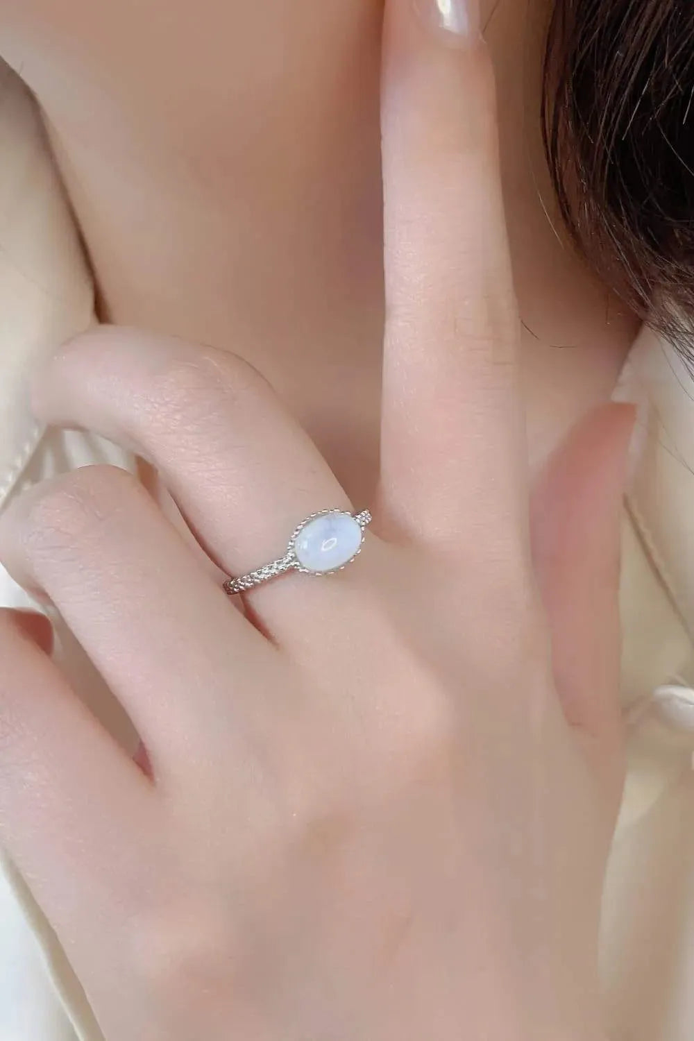 Moonstone 925 Sterling Silver Ring Moonstone - Tophatter Daily Deals